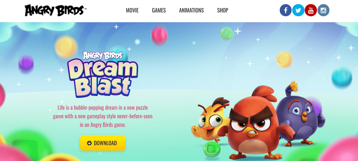 The Angry Birds website.