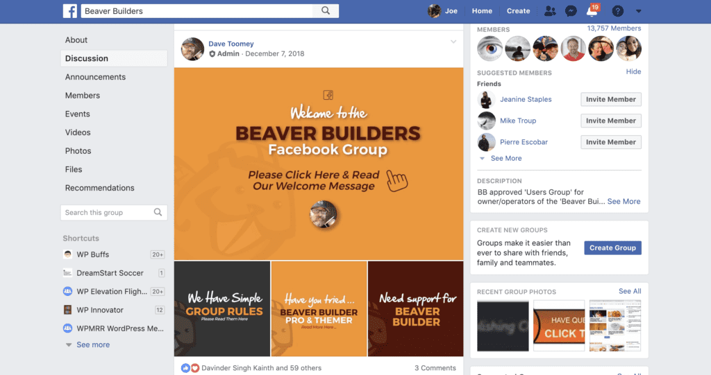 Beaver Builder Facebook Group