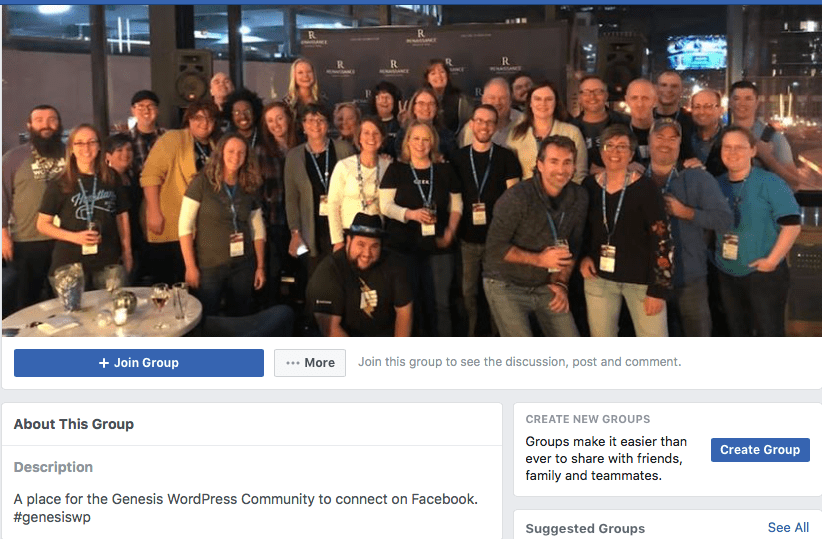 Genesis WordPress Community on Facebook