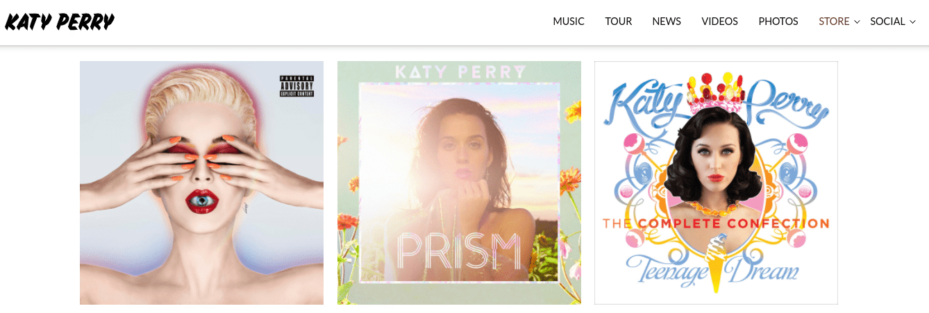 The Katy Perry website.