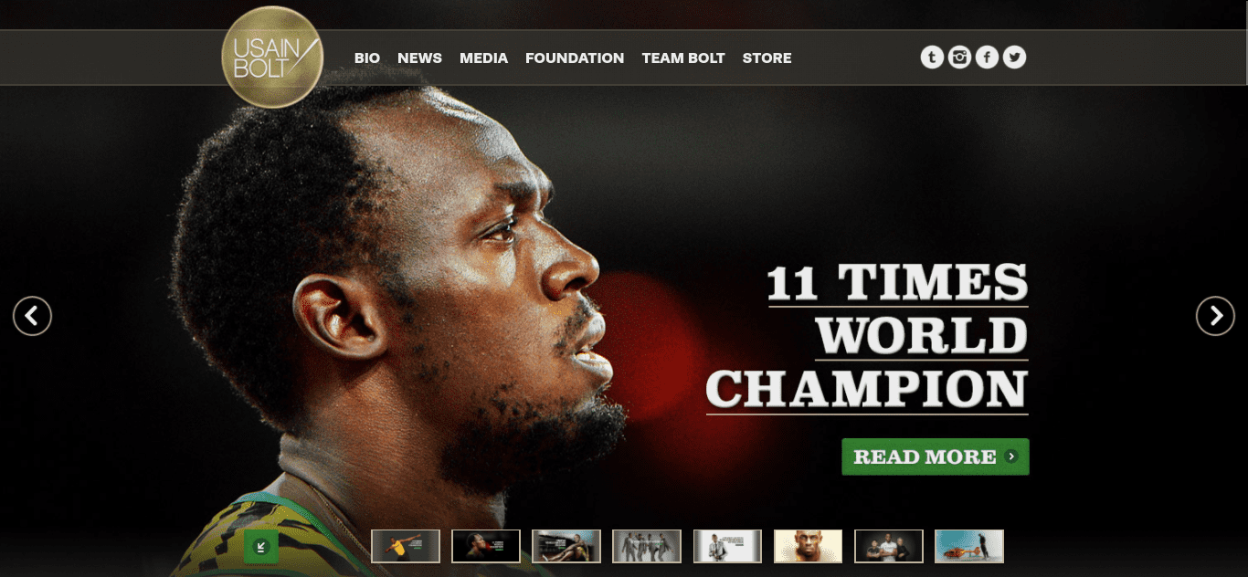 The Usain Bolt website.